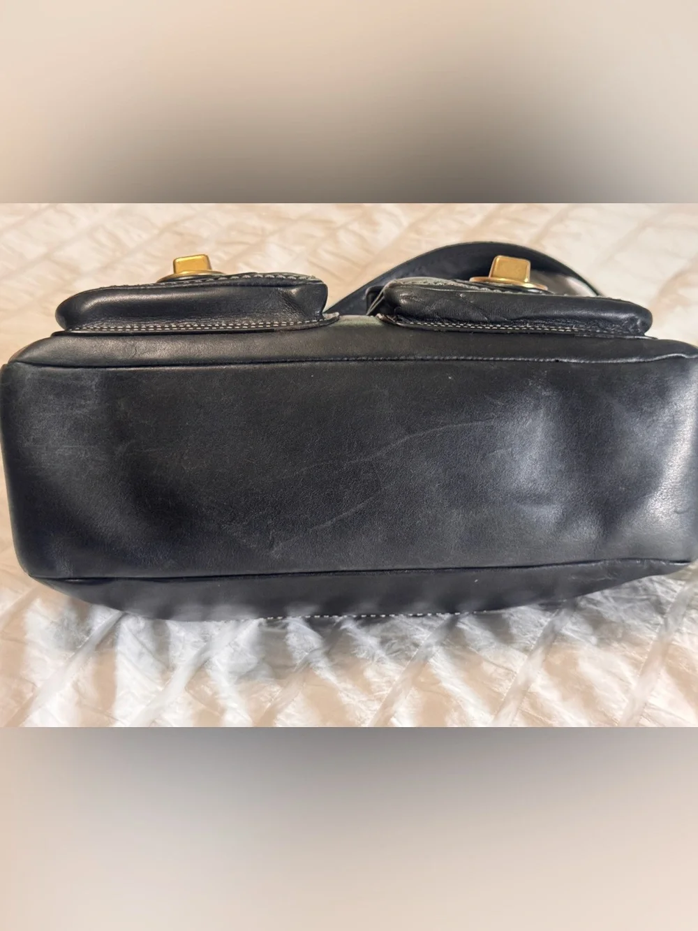 COACH Legacy Turnlock Shoulder Bag Black Leather 65th Anniversary Pink Lined